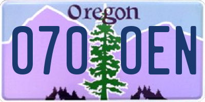 OR license plate 070OEN