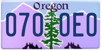 OR license plate 070OEO