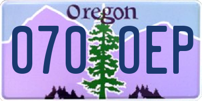 OR license plate 070OEP