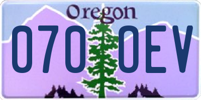 OR license plate 070OEV
