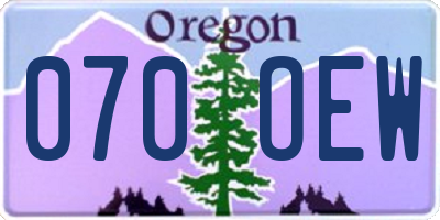OR license plate 070OEW