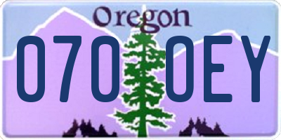 OR license plate 070OEY