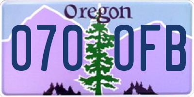 OR license plate 070OFB