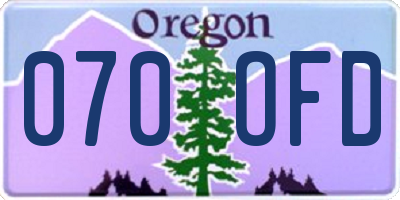OR license plate 070OFD