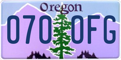 OR license plate 070OFG