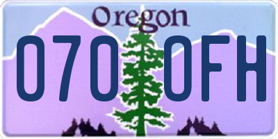 OR license plate 070OFH