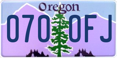 OR license plate 070OFJ