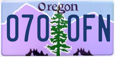 OR license plate 070OFN
