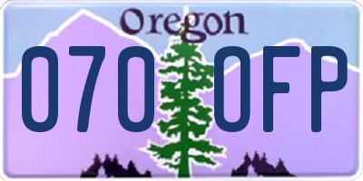 OR license plate 070OFP