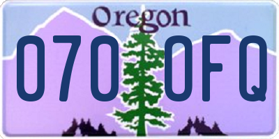 OR license plate 070OFQ