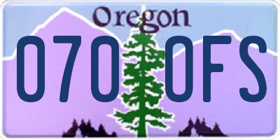 OR license plate 070OFS