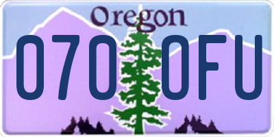 OR license plate 070OFU