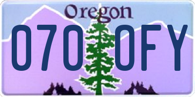 OR license plate 070OFY