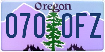 OR license plate 070OFZ