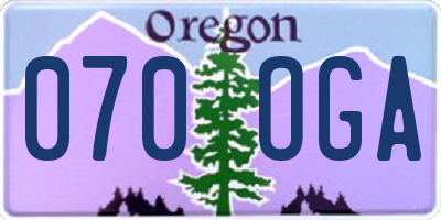 OR license plate 070OGA