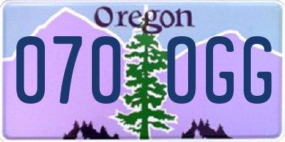 OR license plate 070OGG