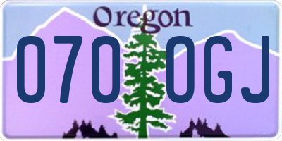 OR license plate 070OGJ