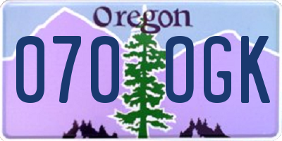 OR license plate 070OGK