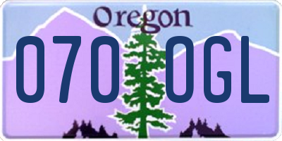 OR license plate 070OGL