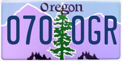 OR license plate 070OGR