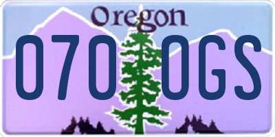 OR license plate 070OGS
