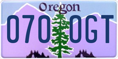 OR license plate 070OGT