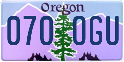 OR license plate 070OGU