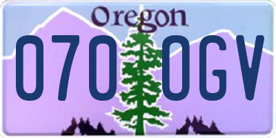 OR license plate 070OGV