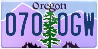 OR license plate 070OGW