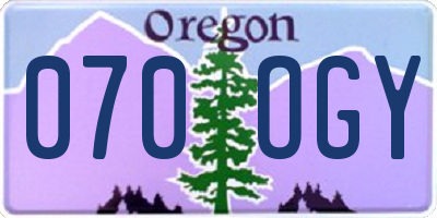 OR license plate 070OGY
