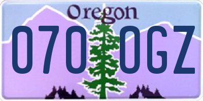 OR license plate 070OGZ