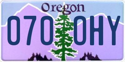 OR license plate 070OHY