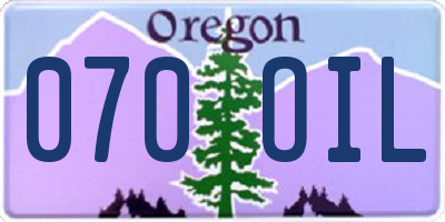 OR license plate 070OIL