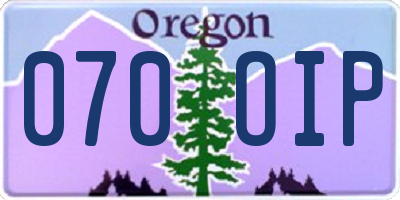 OR license plate 070OIP