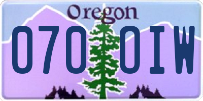 OR license plate 070OIW