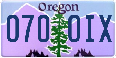 OR license plate 070OIX