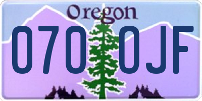 OR license plate 070OJF