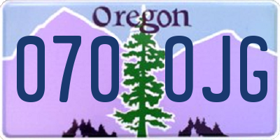 OR license plate 070OJG