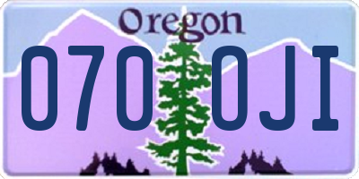 OR license plate 070OJI