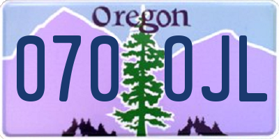 OR license plate 070OJL