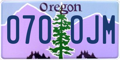 OR license plate 070OJM