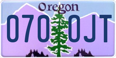 OR license plate 070OJT