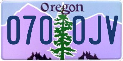 OR license plate 070OJV