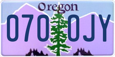OR license plate 070OJY