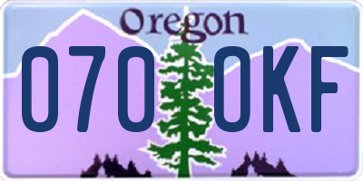 OR license plate 070OKF