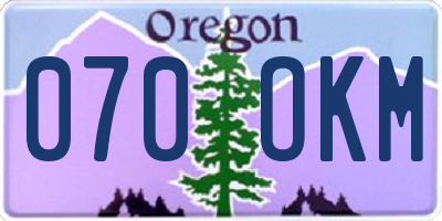 OR license plate 070OKM