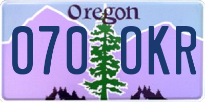 OR license plate 070OKR