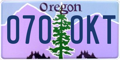 OR license plate 070OKT