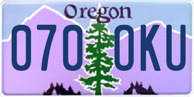 OR license plate 070OKU