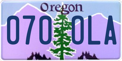 OR license plate 070OLA